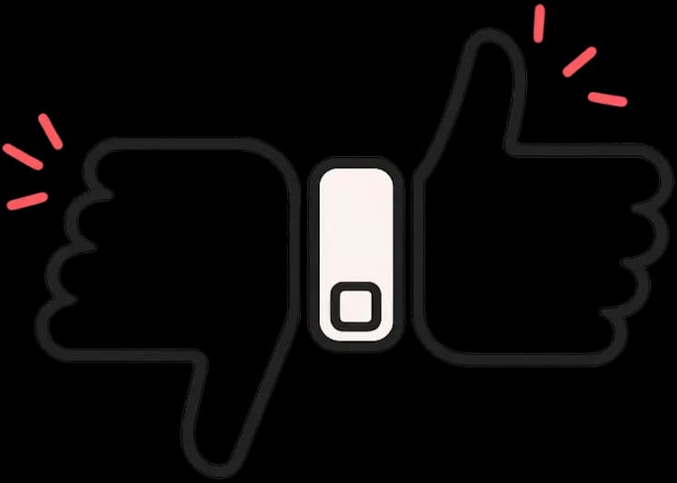 Guest tapping thumbs up or thumbs down on their phone