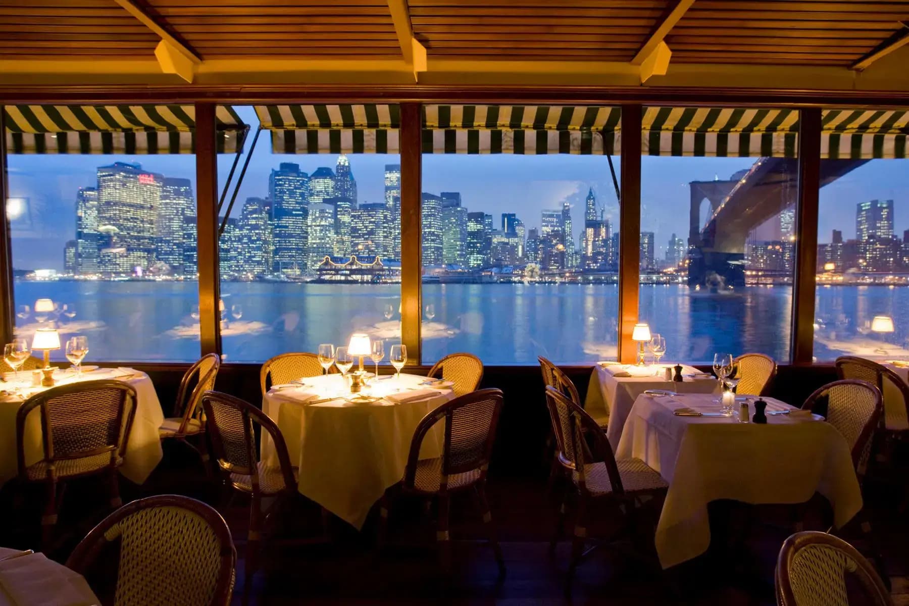 Guests dining inside a New York restaurant