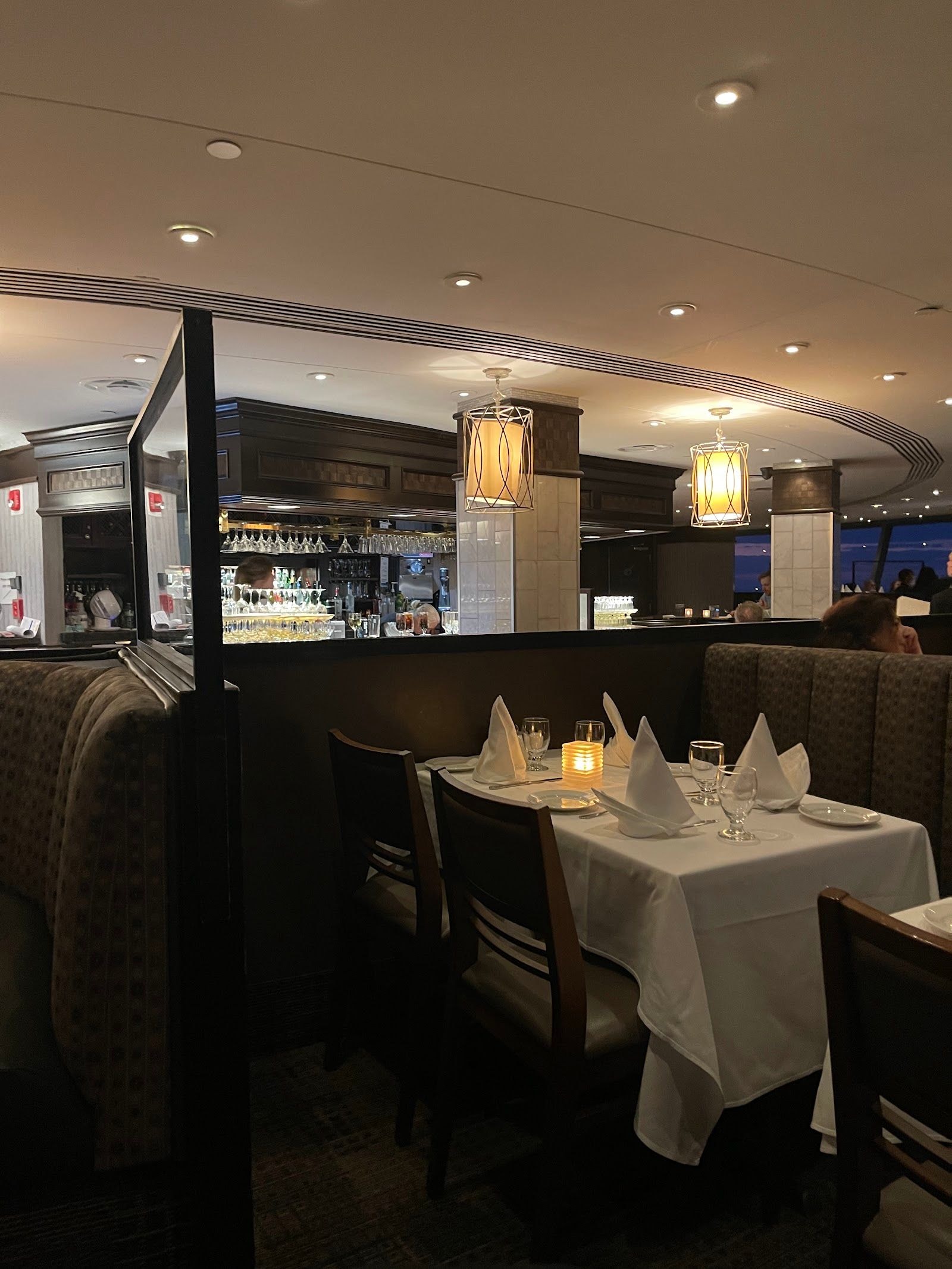 Guests dining at a busy restaurant