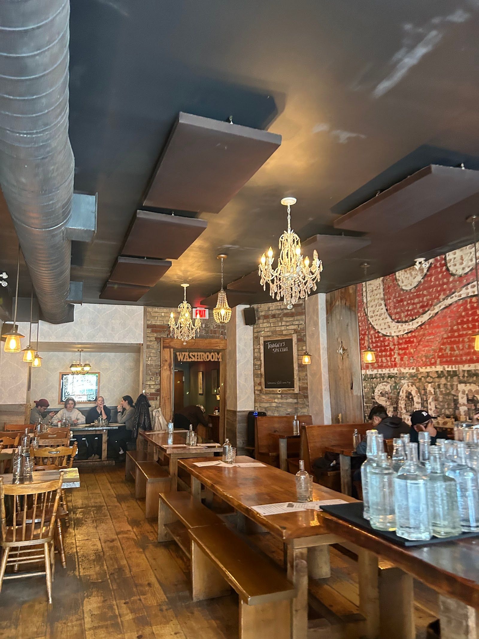 Guests dining at a busy restaurant