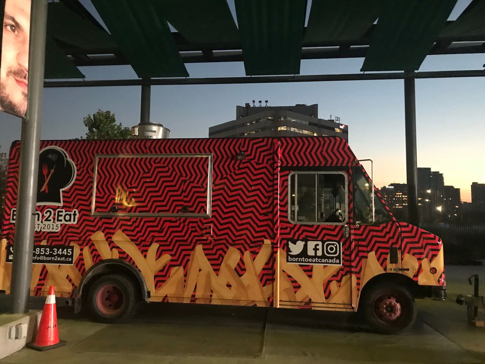 Born2eat Food truck owner and team reviewing guest feedback and Google ratings on a mobile dashboard